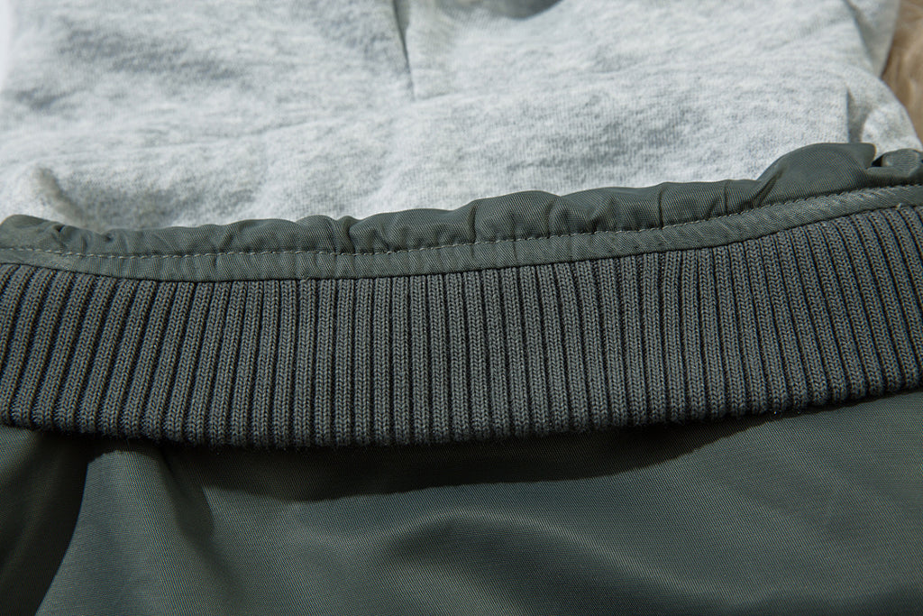 Faux-layered cotton-padded jacket