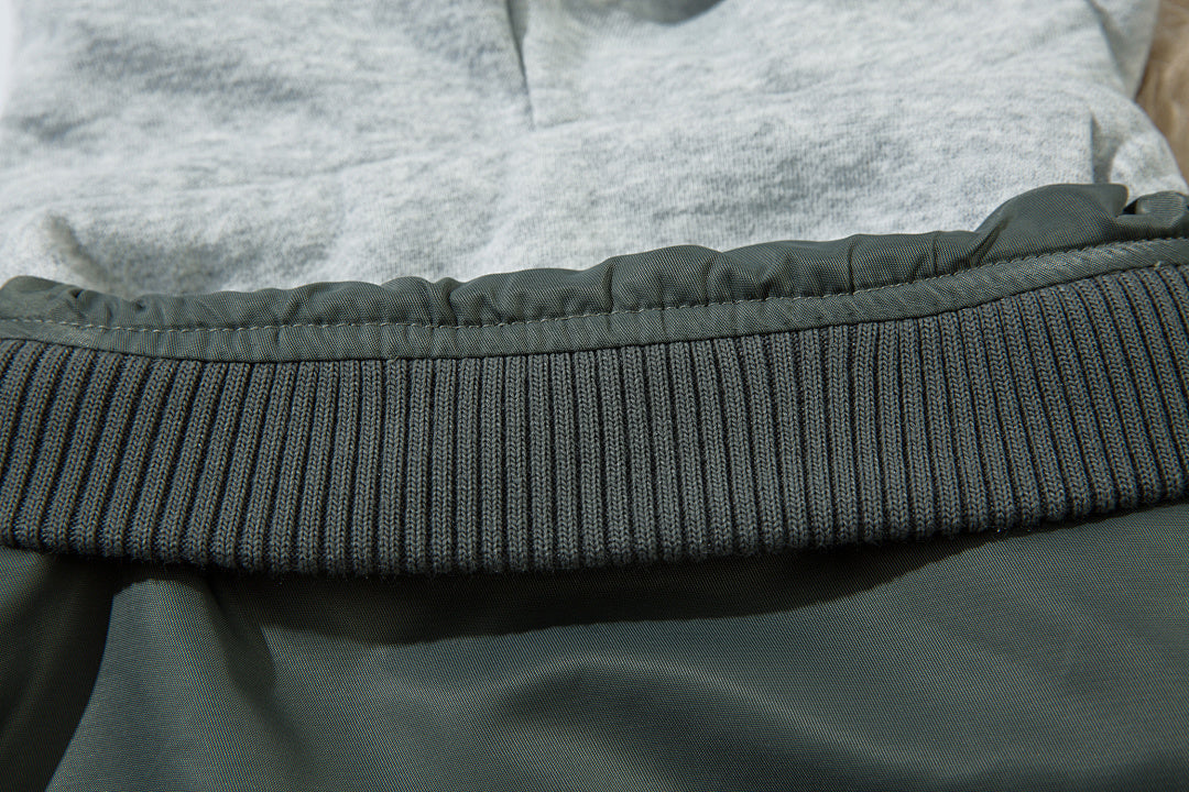 Faux-layered cotton-padded jacket
