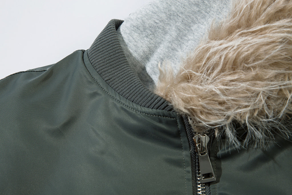 Faux-layered cotton-padded jacket