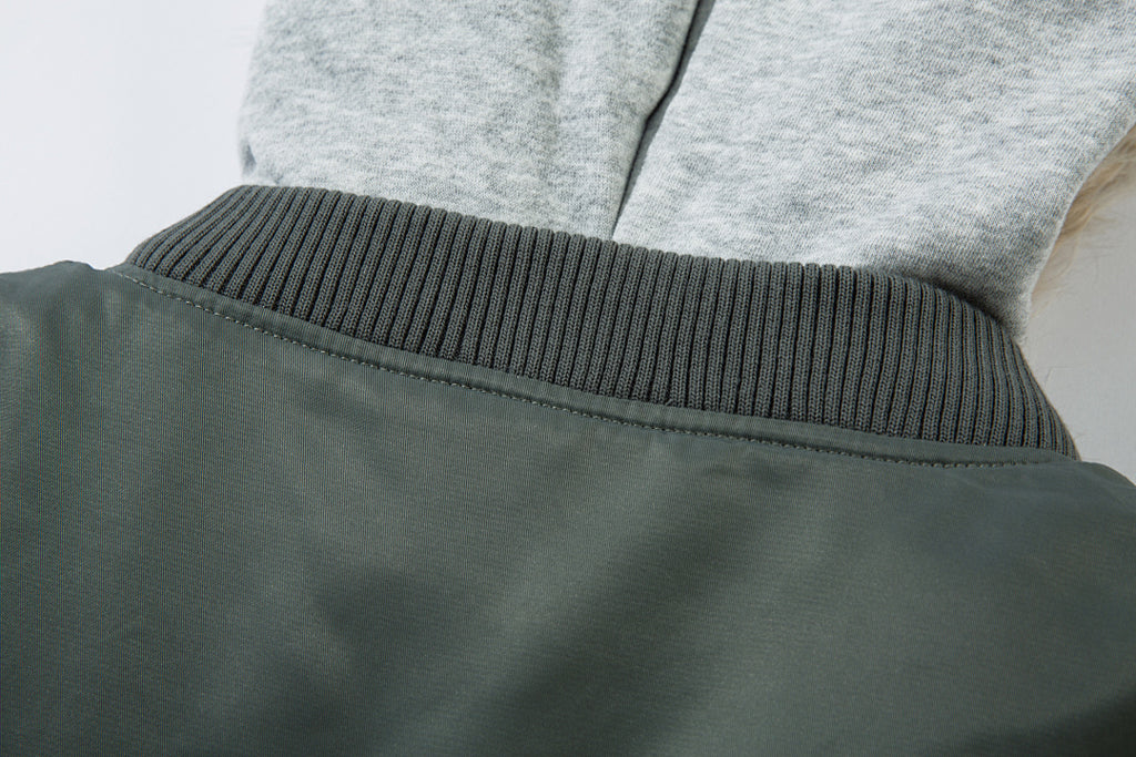 Faux-layered cotton-padded jacket