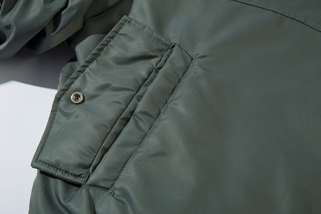 Faux-layered cotton-padded jacket