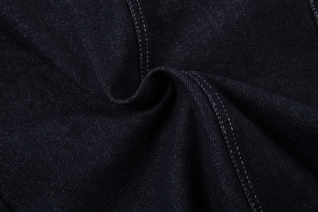 Scimitar-cut raw denim – Blue
