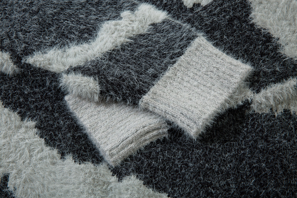 Knitted Sweater [Non-shedding] Khaki, Gray