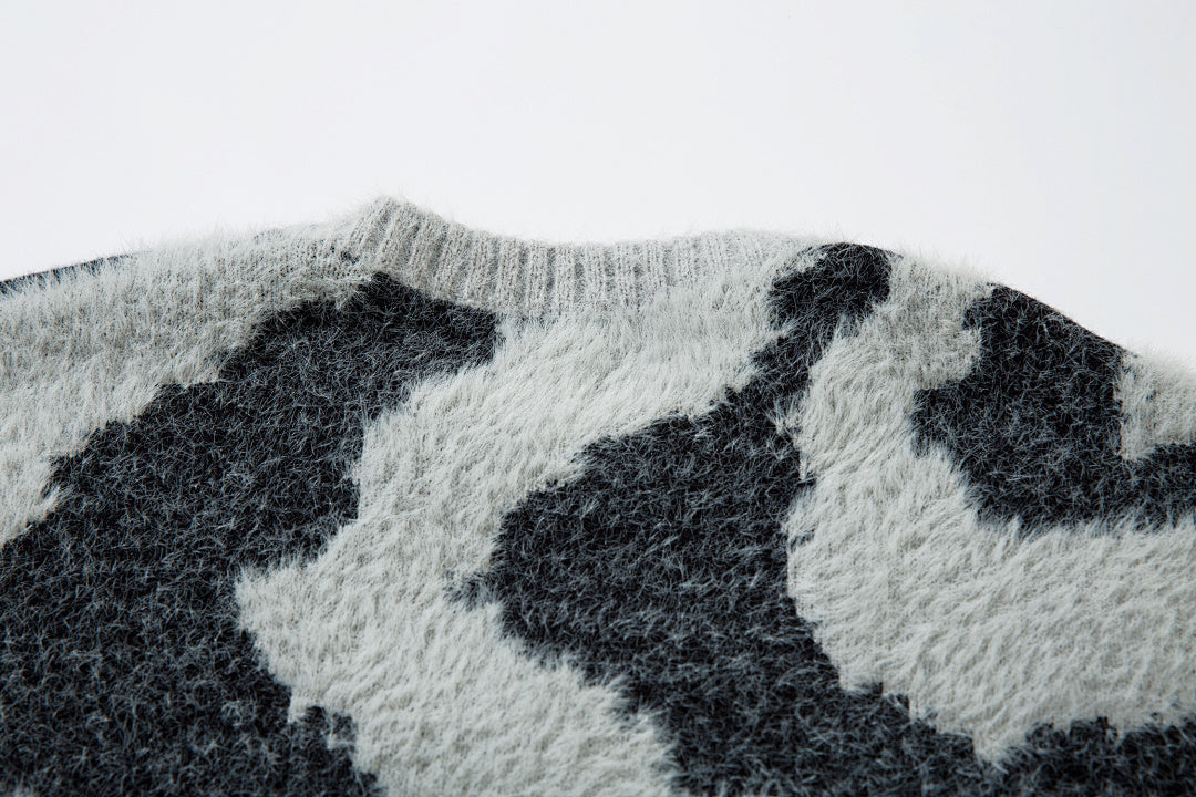 Knitted Sweater [Non-shedding] Khaki, Gray
