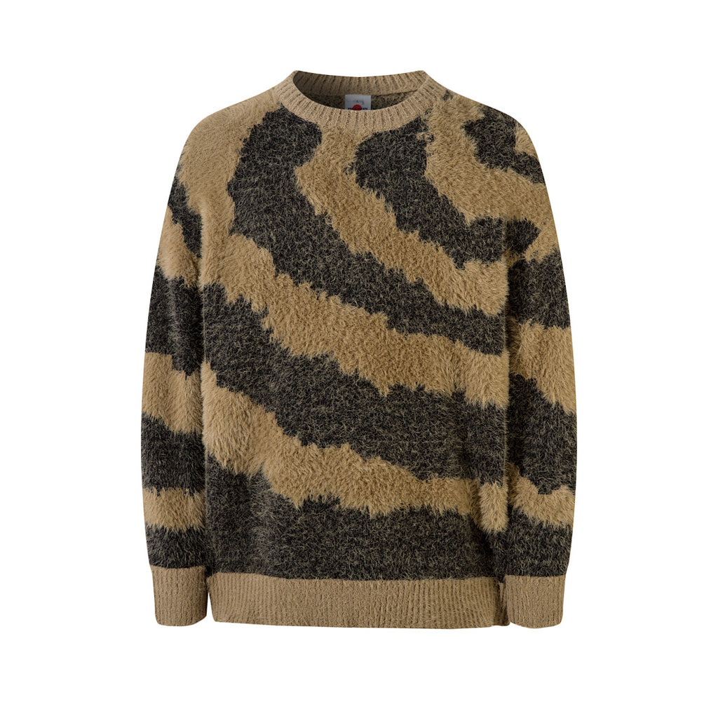 Knitted Sweater [Non-shedding] Khaki, Gray