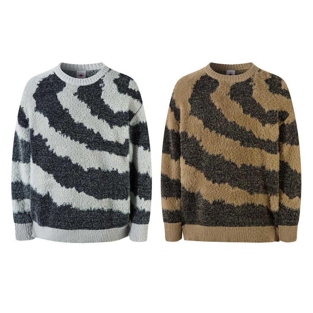 Knitted Sweater [Non-shedding] Khaki, Gray