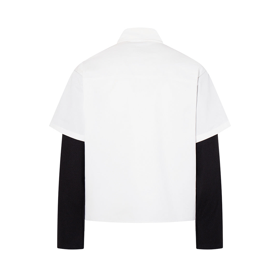 Faux-layered shirt – White