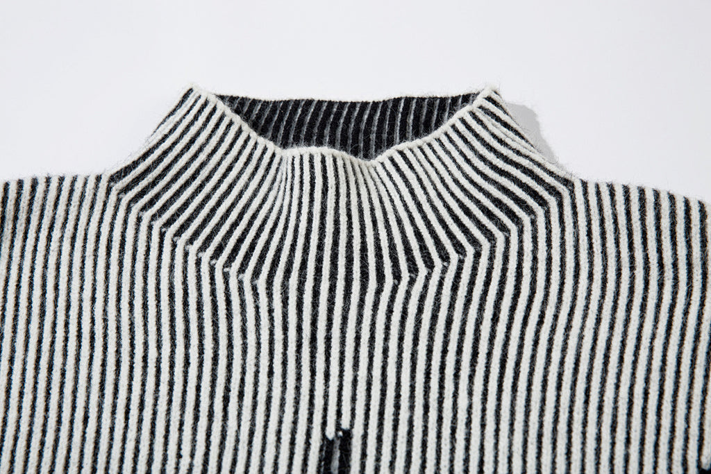 Reversible knit sweater, black