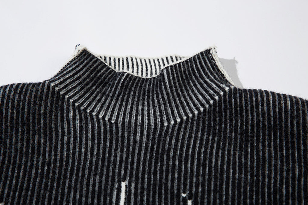 Reversible knit sweater, black