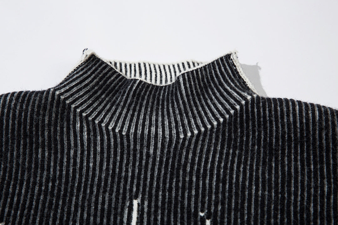 Reversible knit sweater, black