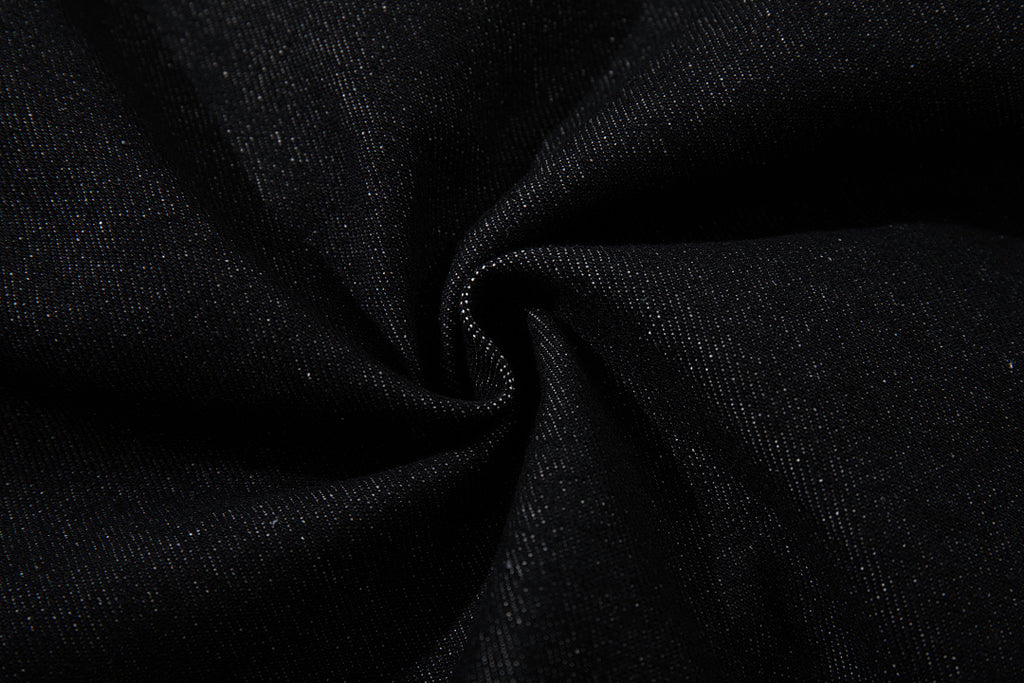 Raw denim jeans, black