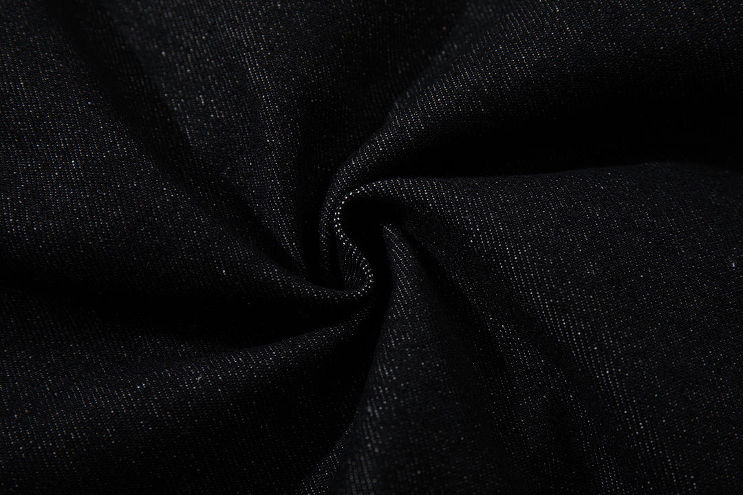 Raw denim jeans, black