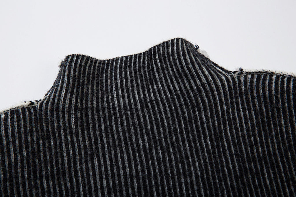 Reversible knit sweater, black
