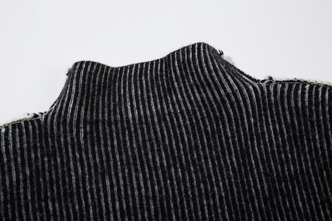 Reversible knit sweater, black