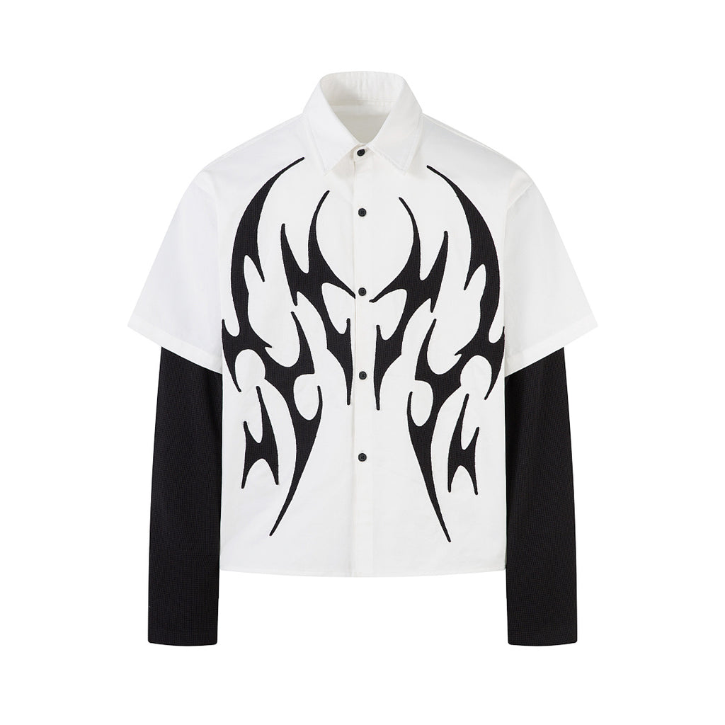 Faux-layered shirt – White