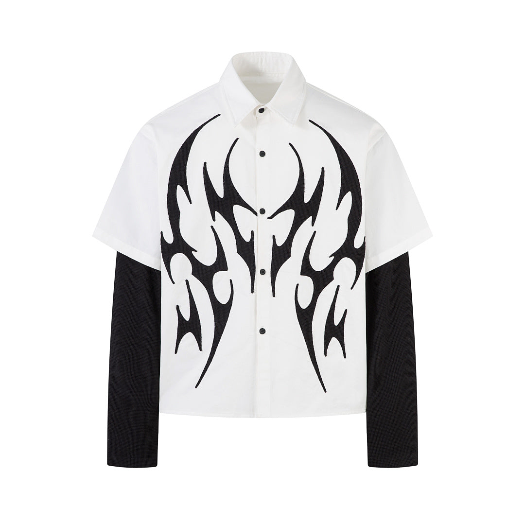 Faux-layered shirt – White
