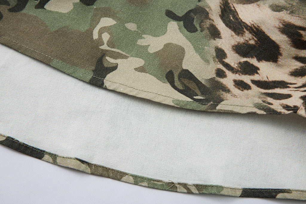 Green Camouflage Faux-Layered Shirt