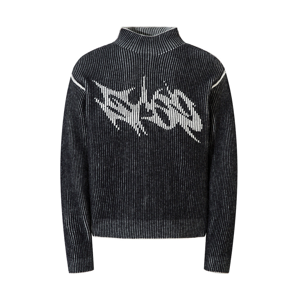 Reversible knit sweater, black