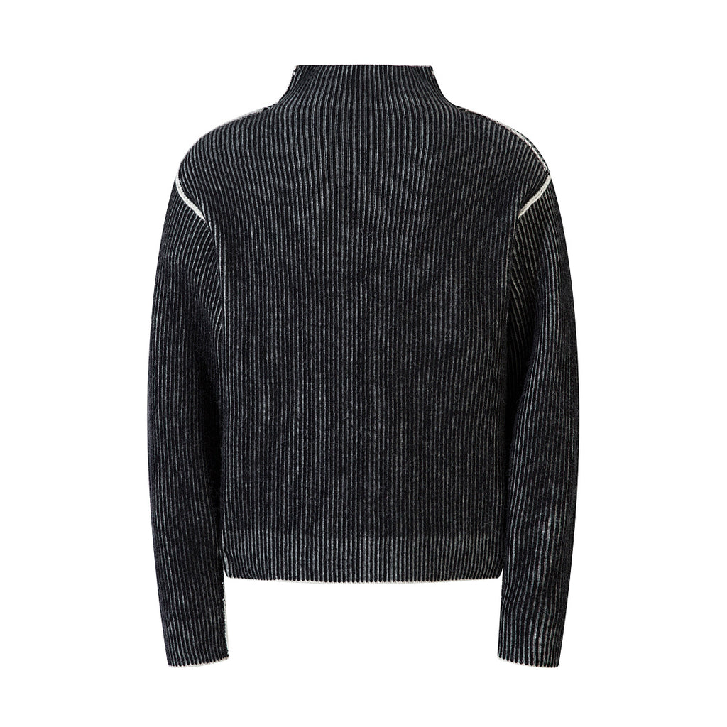 Reversible knit sweater, black