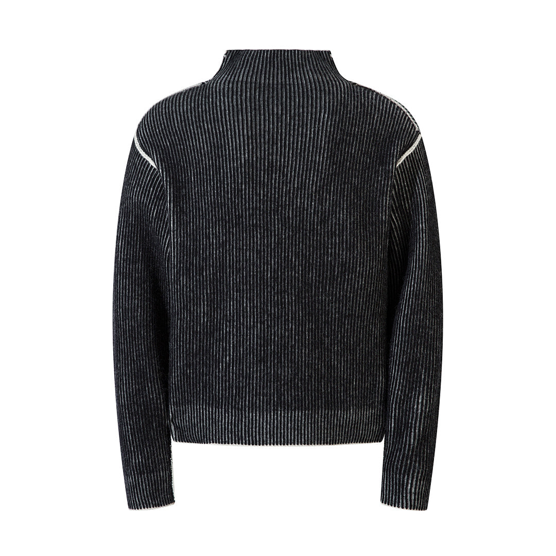Reversible knit sweater, black