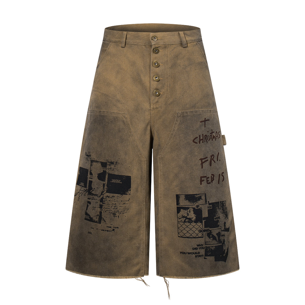 Logging capri pants, khaki
