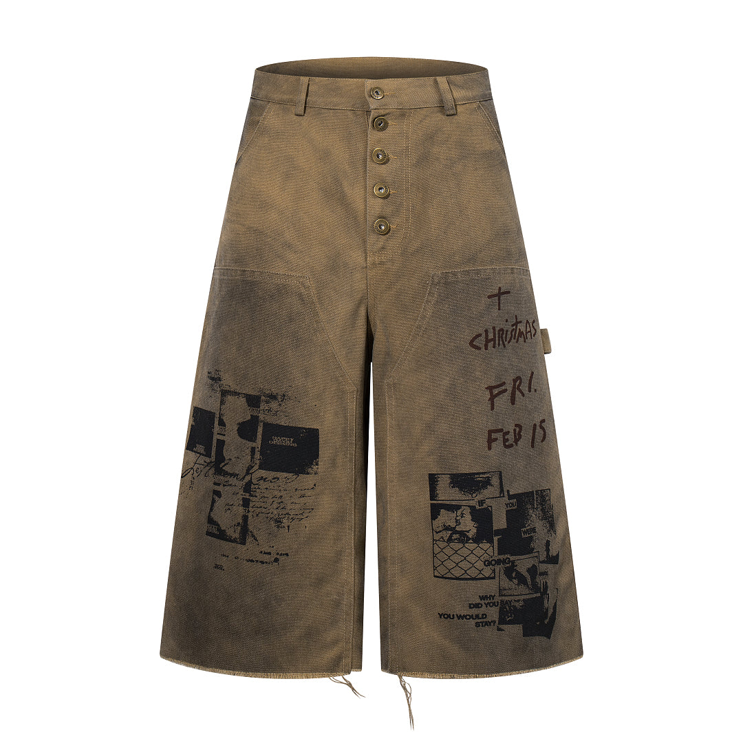 Logging capri pants, khaki