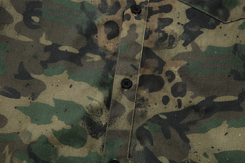 Leopard-print camouflage shirt – Green