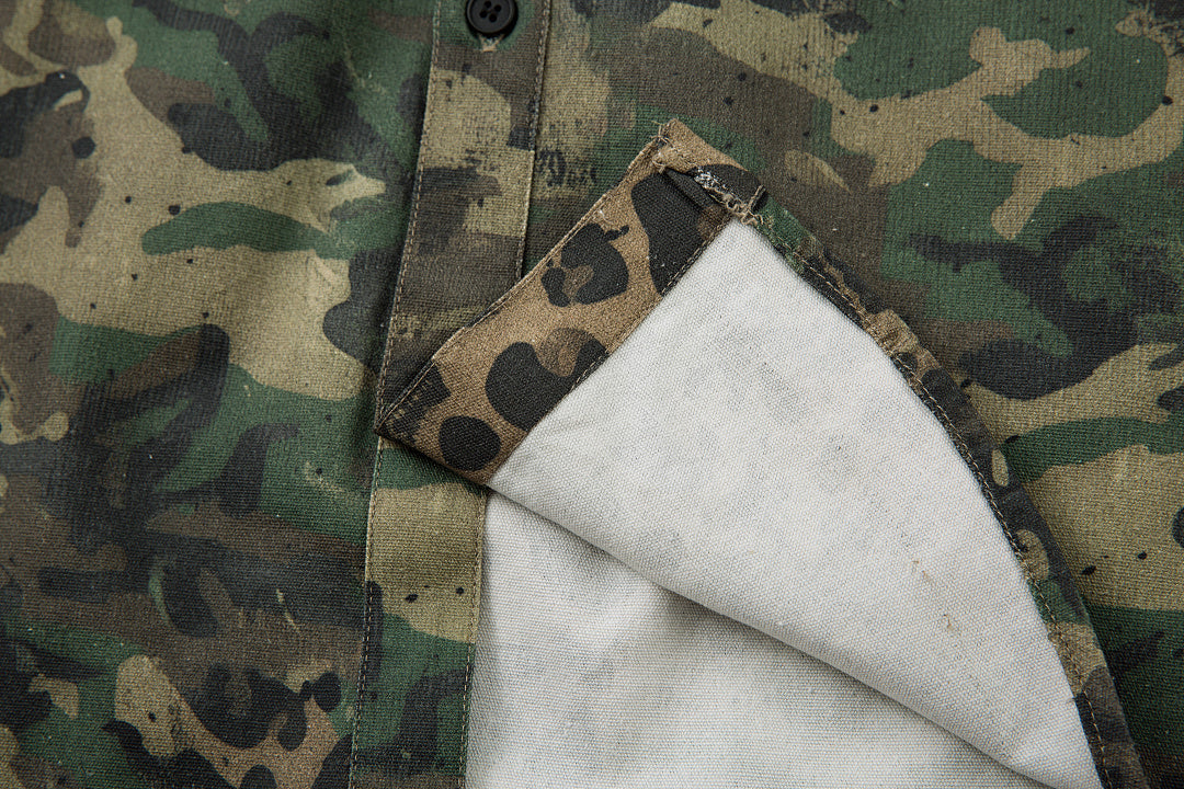 Leopard-print camouflage shirt – Green