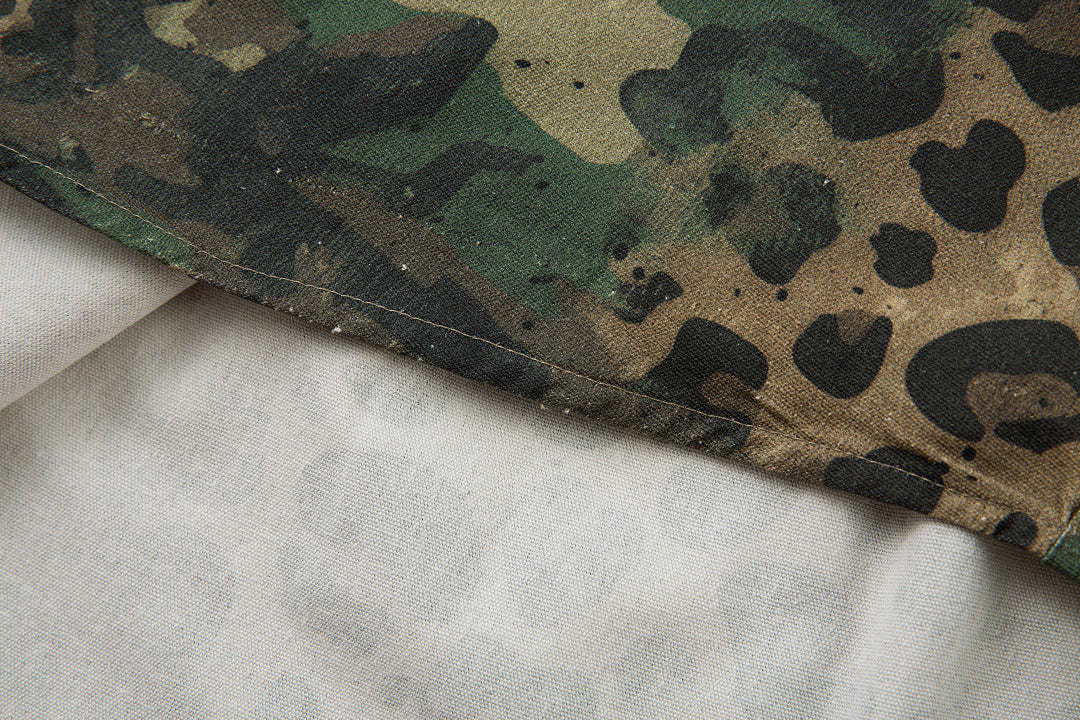 Leopard-print camouflage shirt – Green