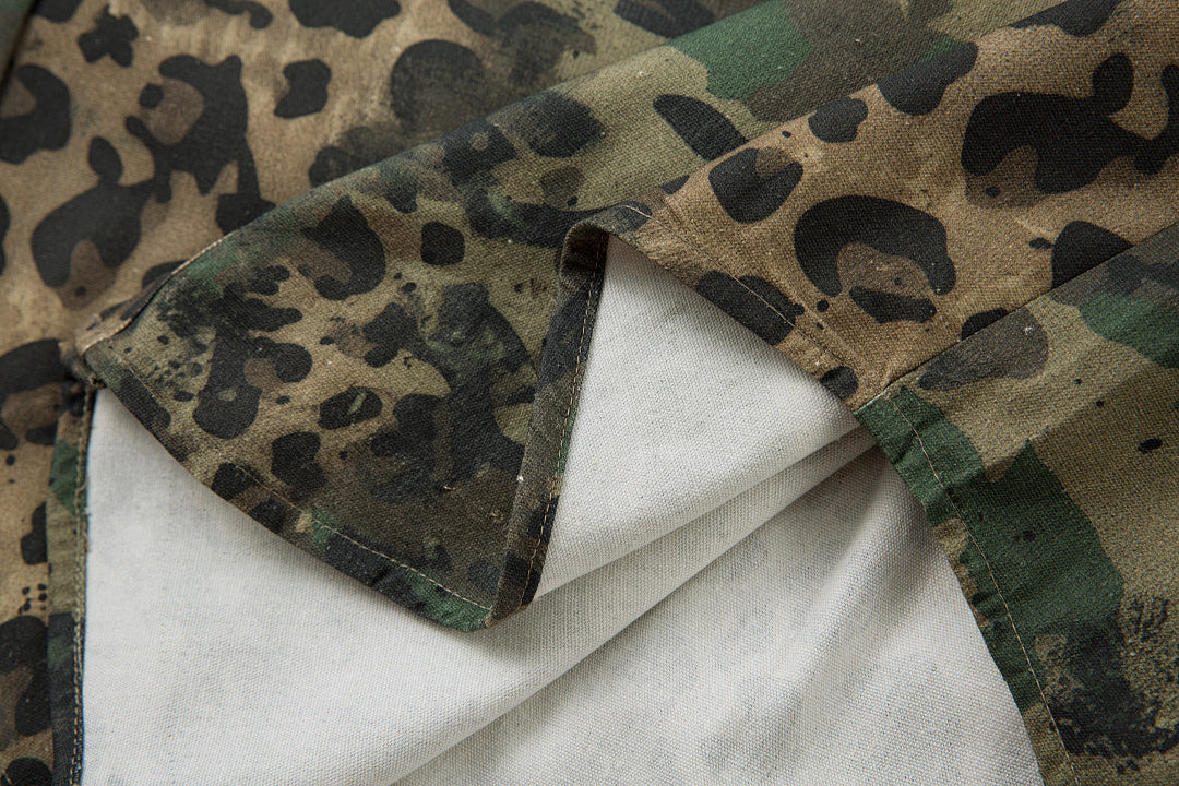Leopard-print camouflage shirt – Green
