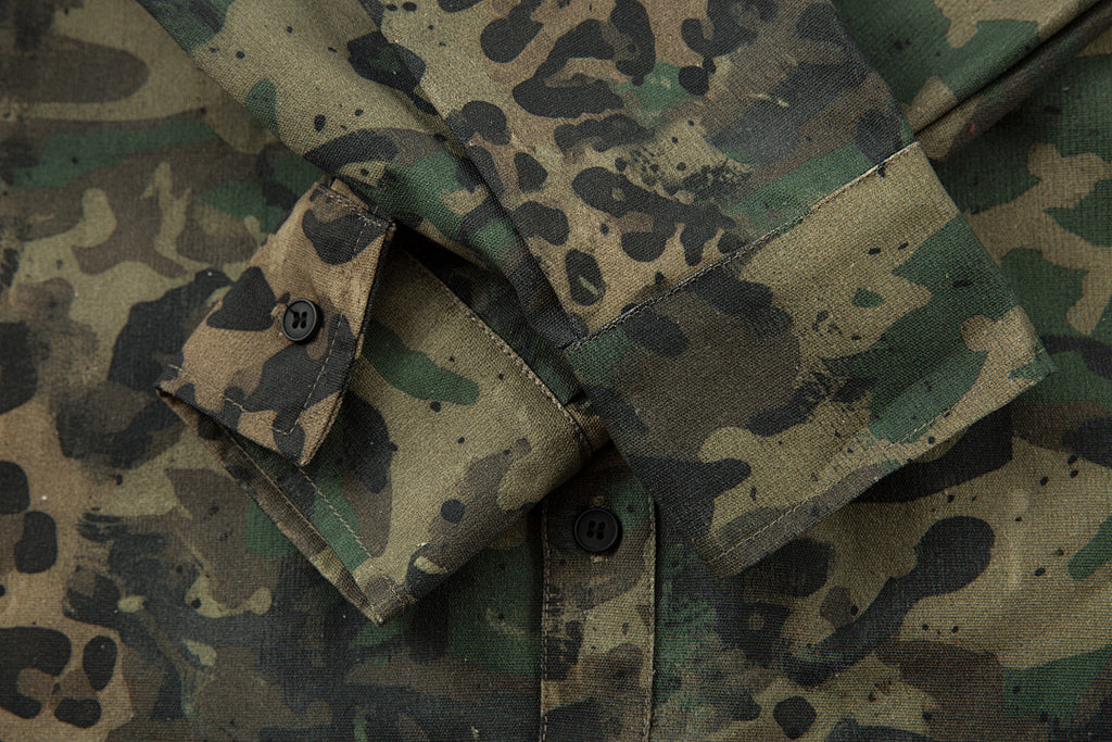 Leopard-print camouflage shirt – Green