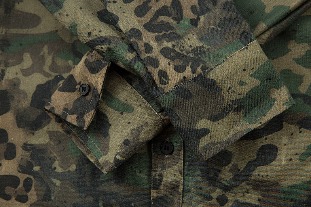 Leopard-print camouflage shirt – Green