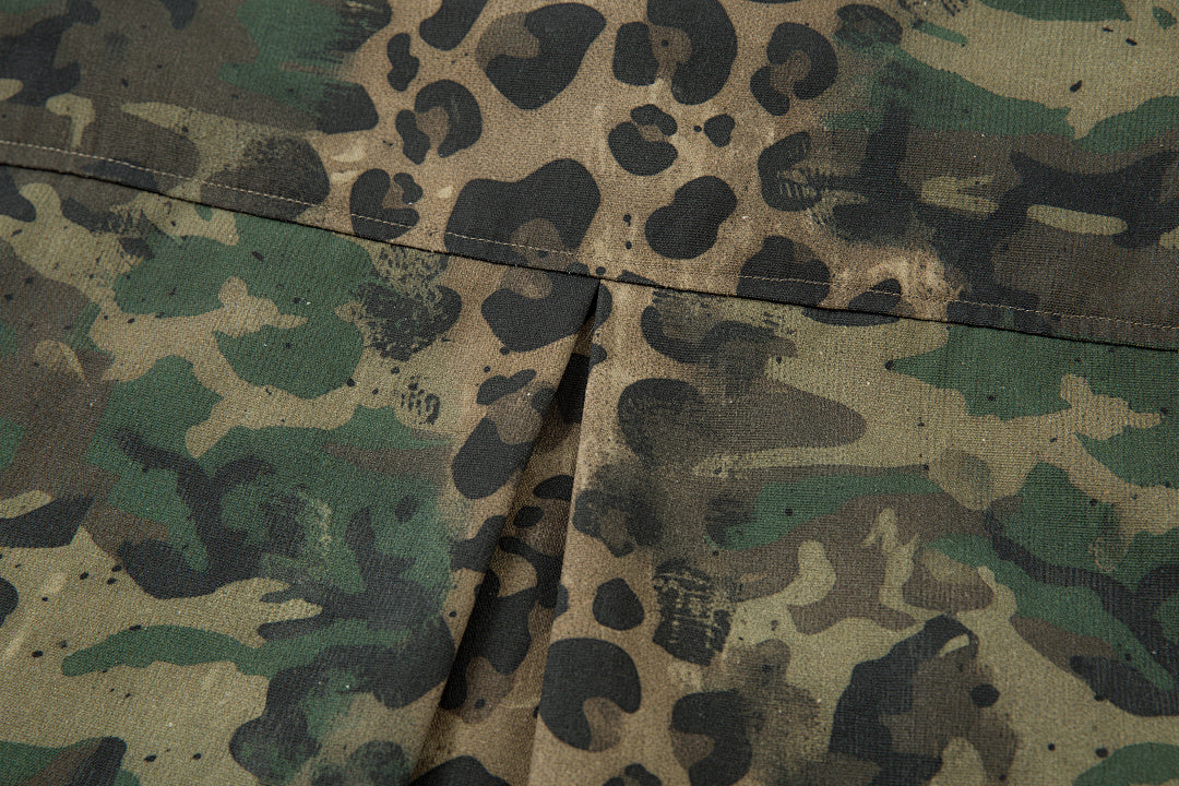 Leopard-print camouflage shirt – Green