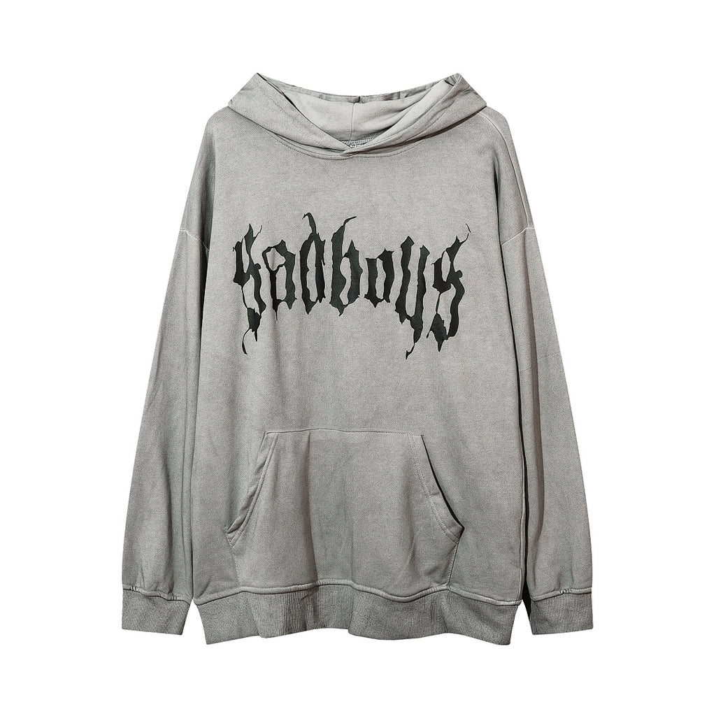 Terry sweatshirt, black, gray