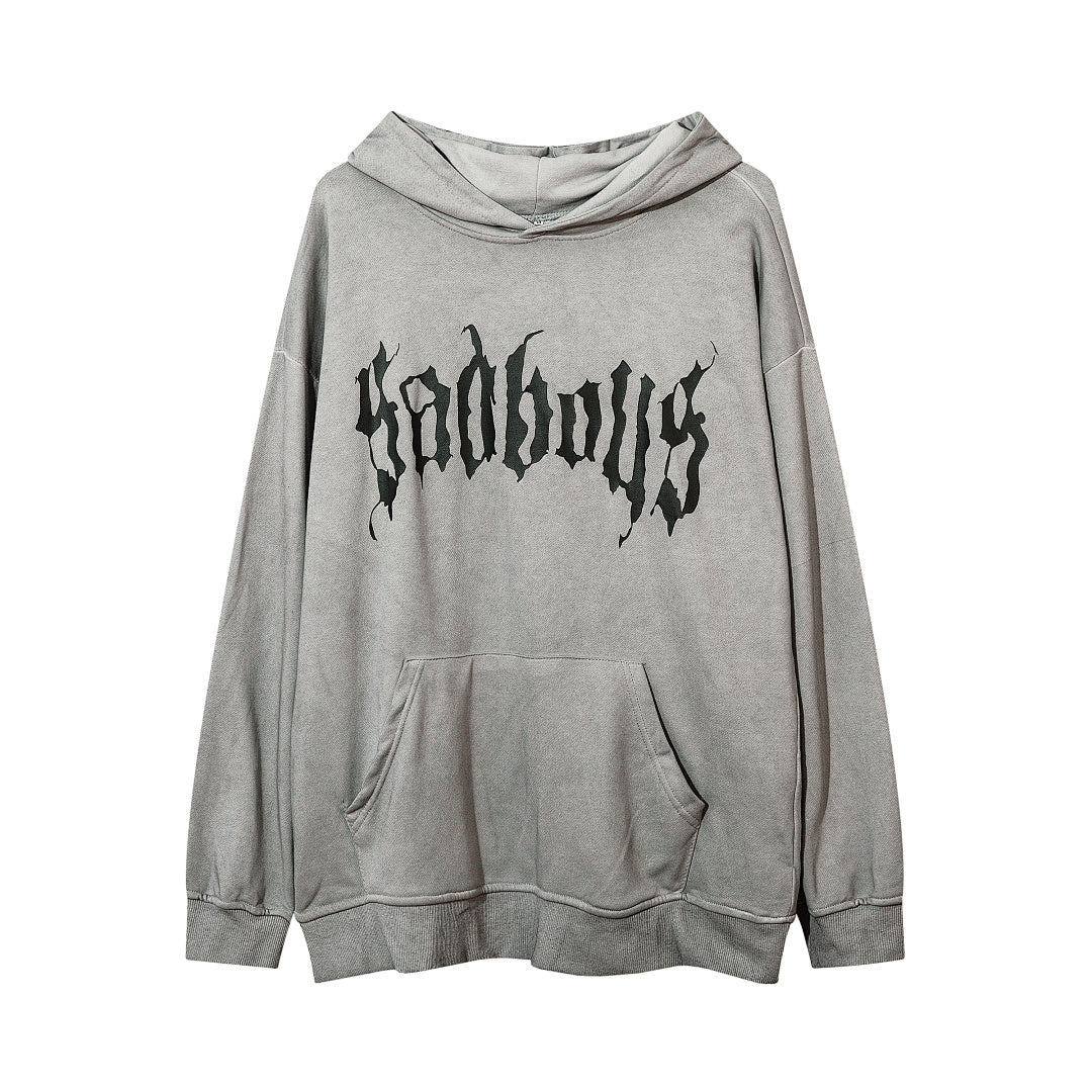 Terry sweatshirt, black, gray