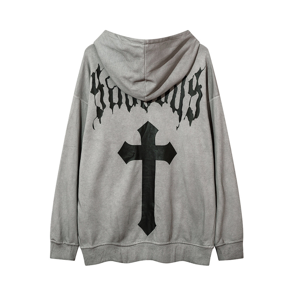 Terry sweatshirt, black, gray