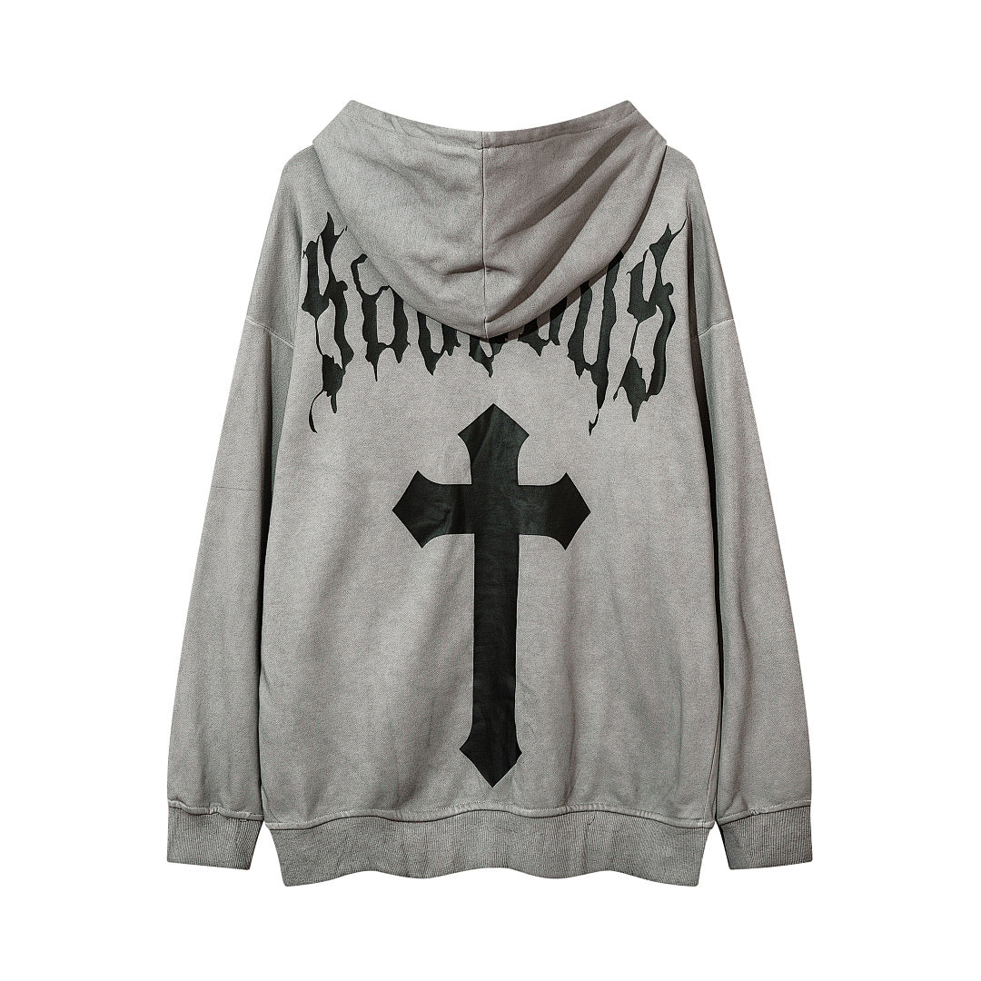 Terry sweatshirt, black, gray