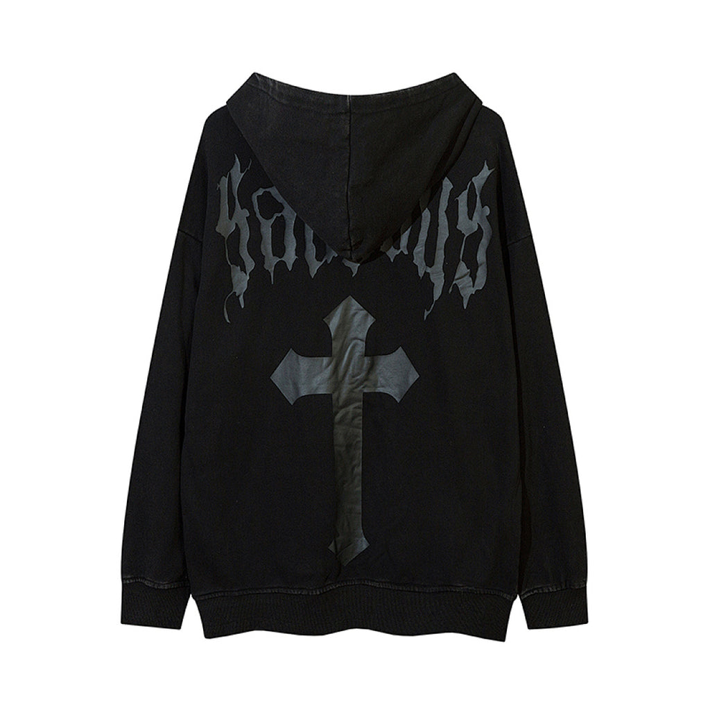 Terry sweatshirt, black, gray