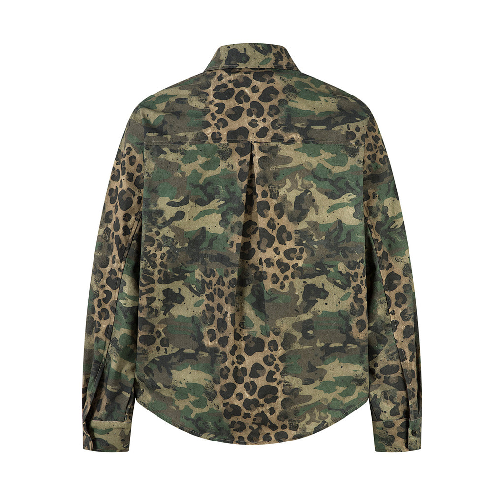 Leopard-print camouflage shirt – Green