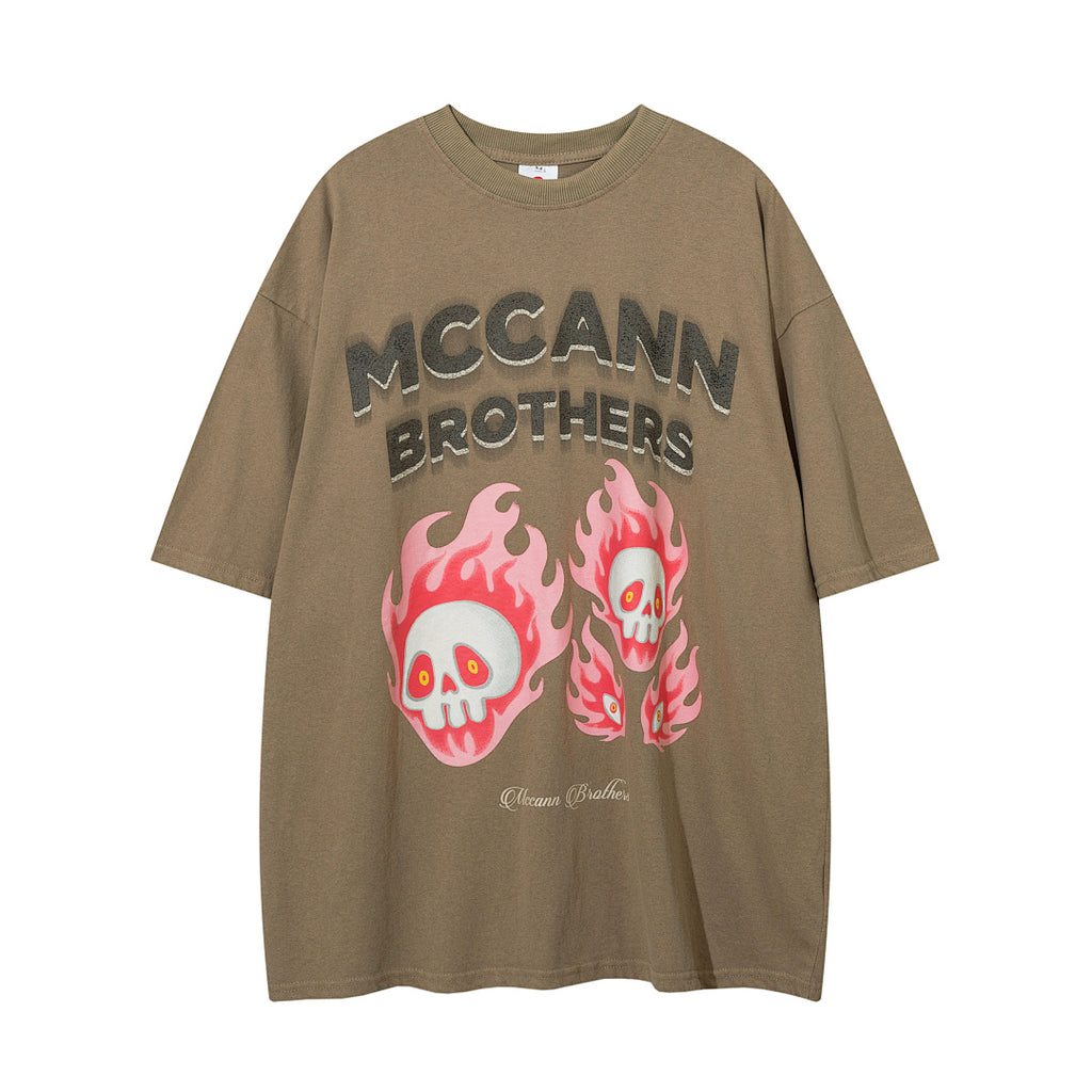 Heavy-duty washed short-sleeve T-shirt