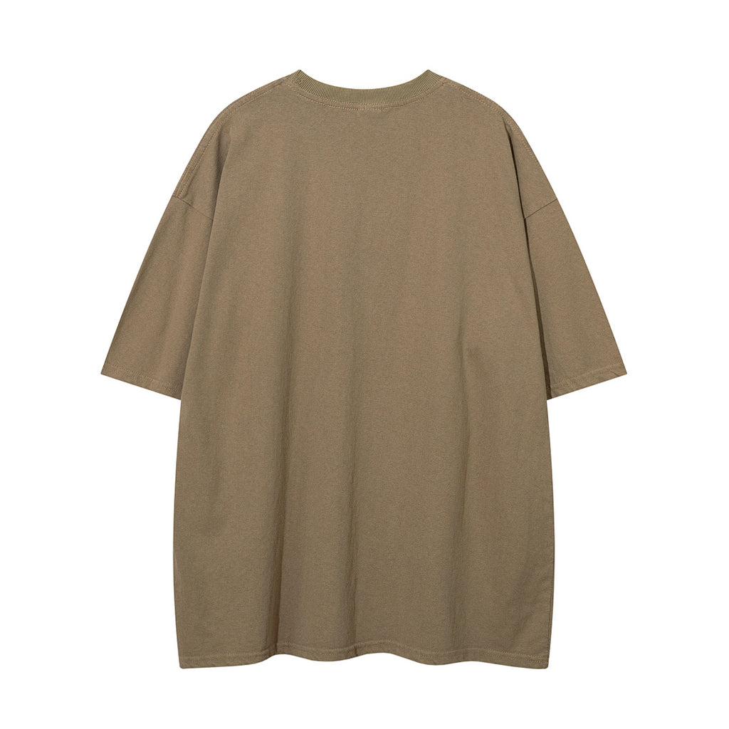 Heavy-duty washed short-sleeve T-shirt