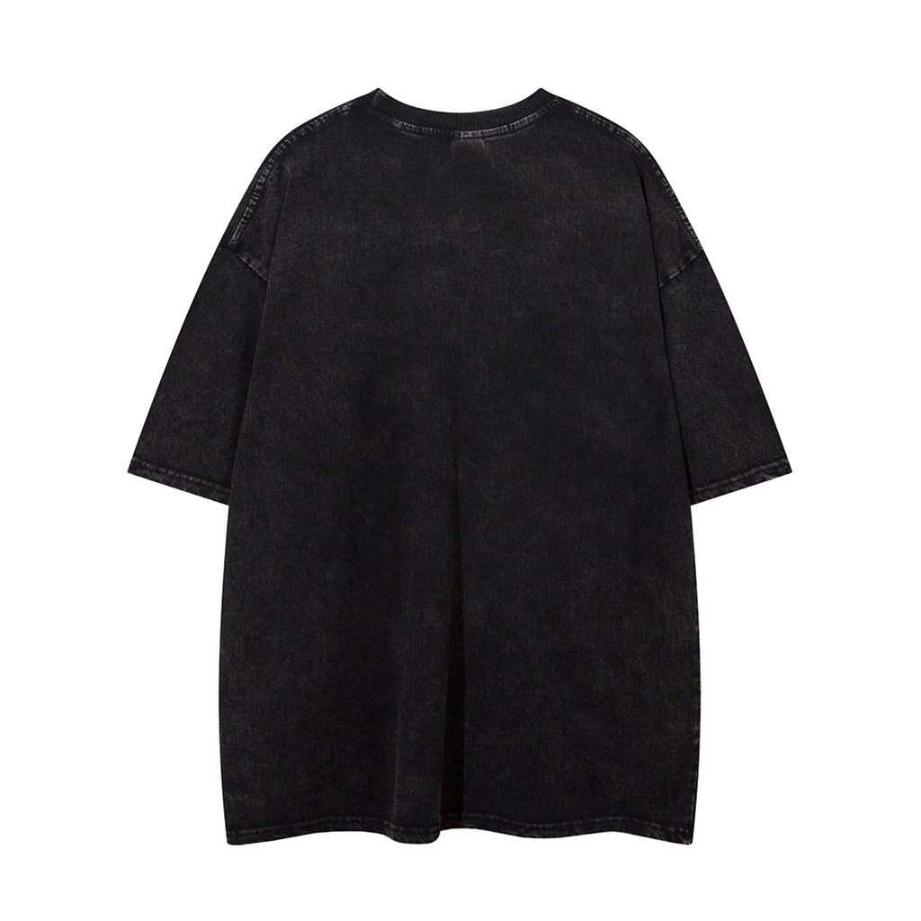 Heavy-duty washed short-sleeve T-shirt