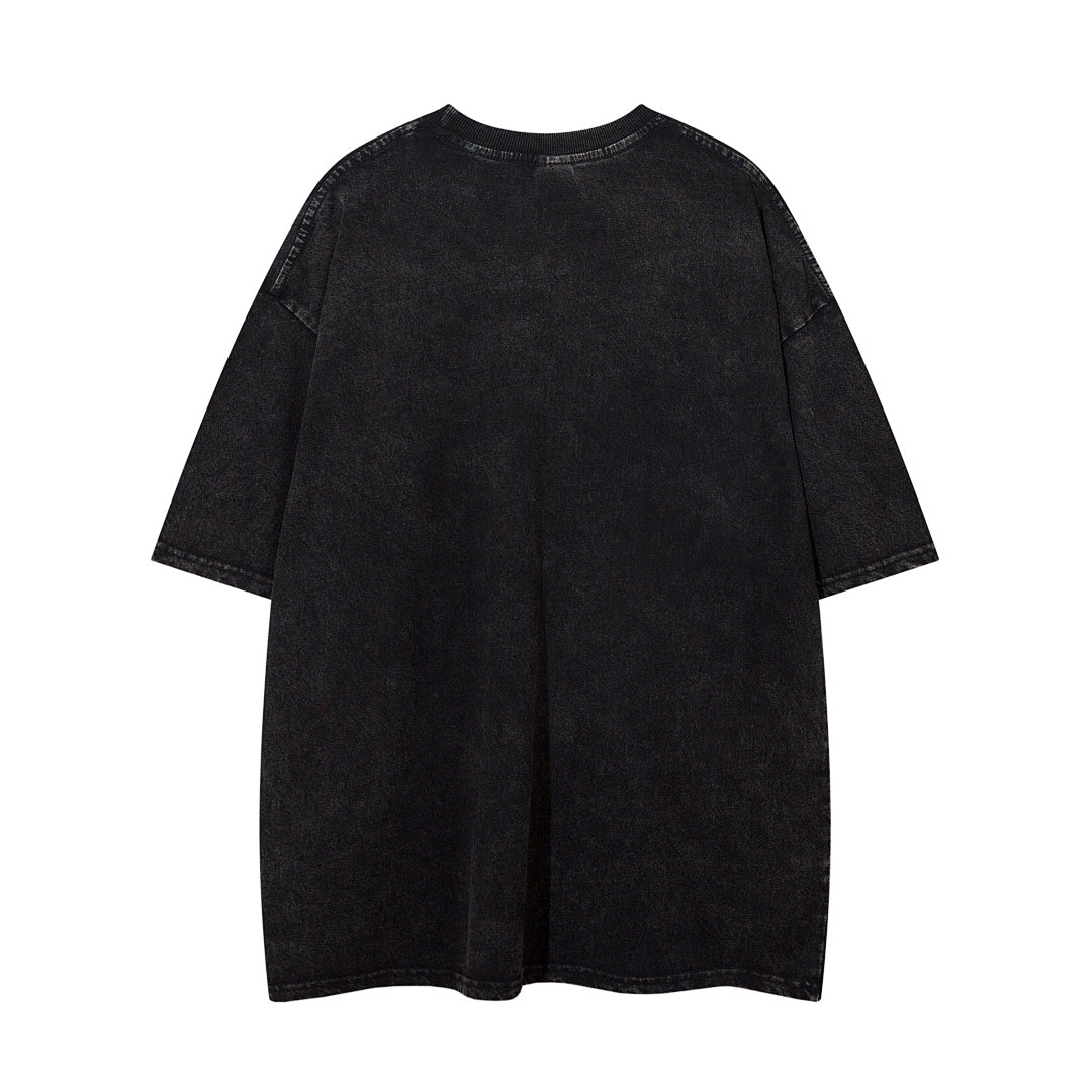 Heavy-duty washed short-sleeve T-shirt