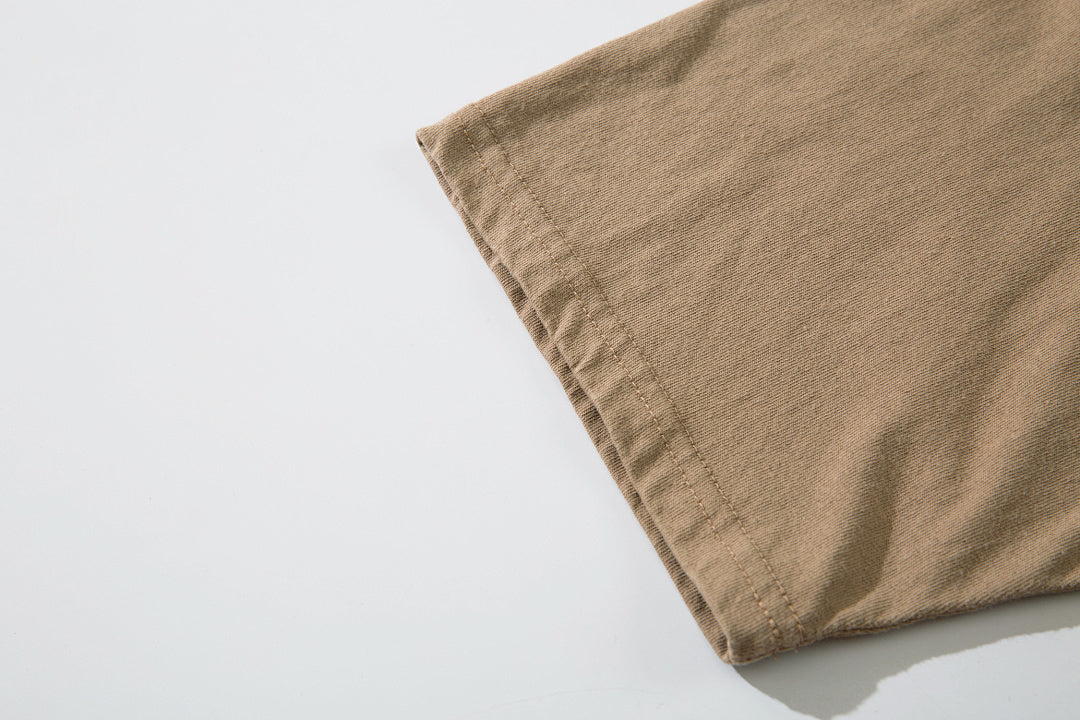 Heavy-duty washed short-sleeve T-shirt