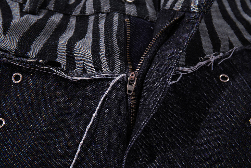 Zebra-print Jeans, Black