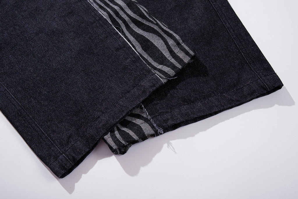 Zebra-print Jeans, Black