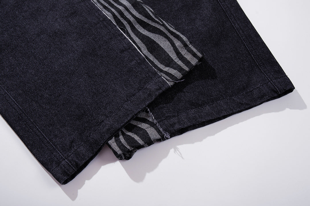 Zebra-print Jeans, Black