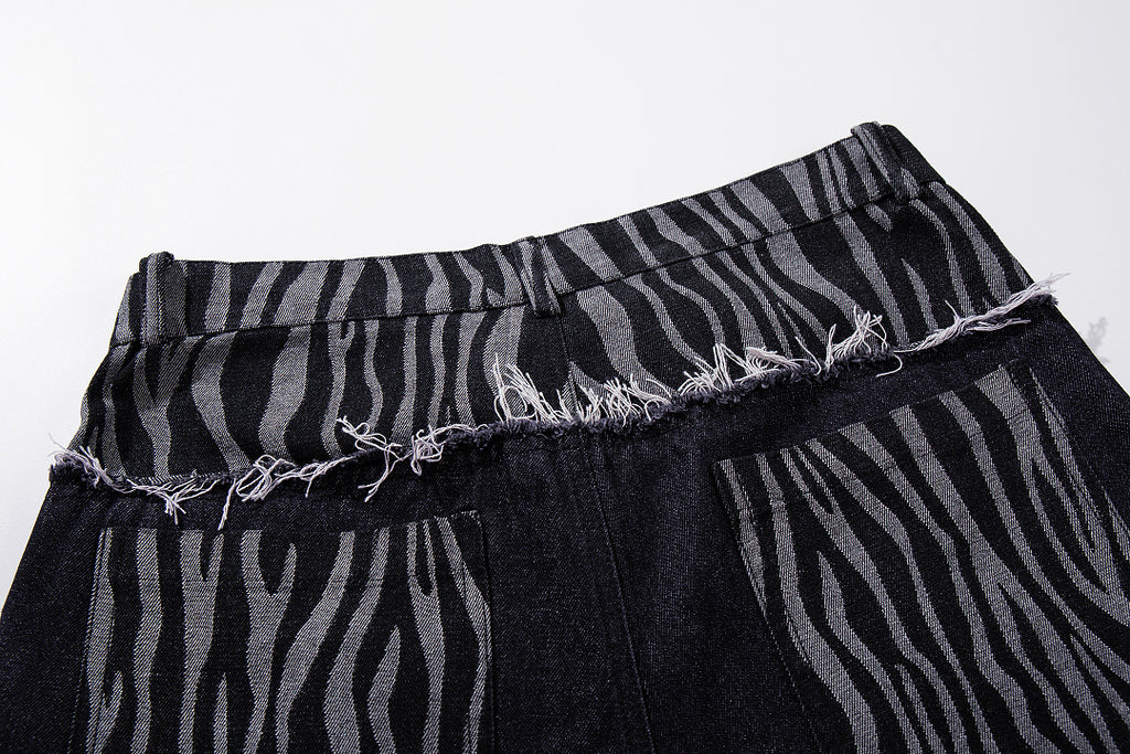 Zebra-print Jeans, Black