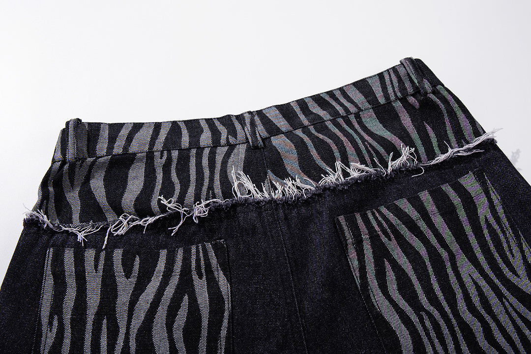 Zebra-print Jeans, Black