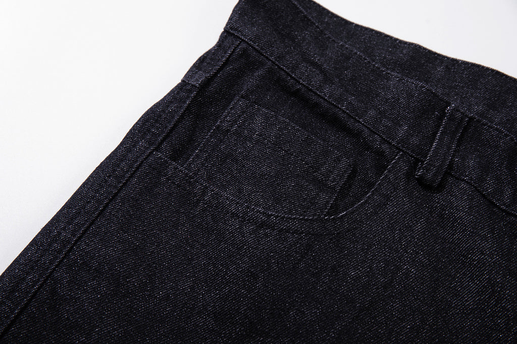 Raw Denim Jeans, Black